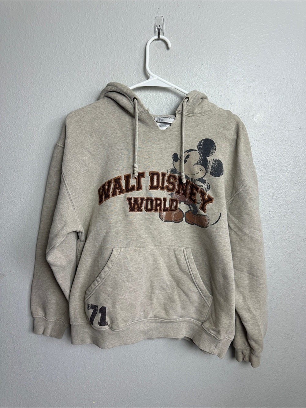 Disney Beige Crewneck Mickey Graphic Hoodie